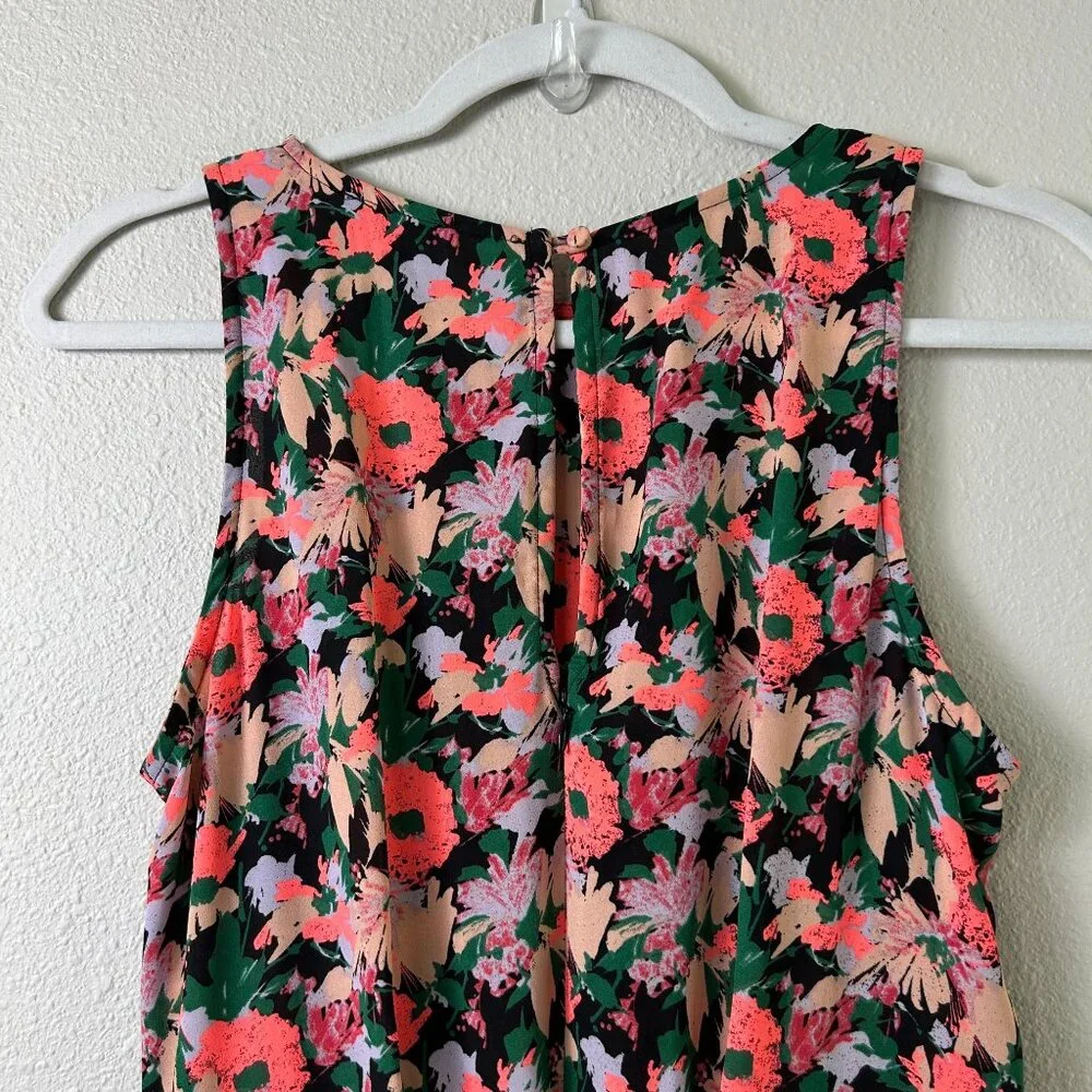 J Crew Mercantile Knee Length‎ Dress Size 6 Neon Floral Sleeveless Lined J4518